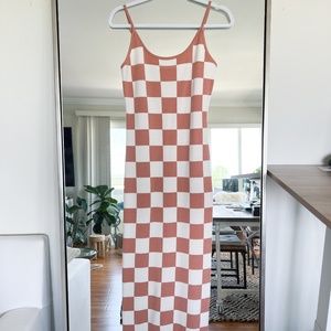 Checkered midi dress